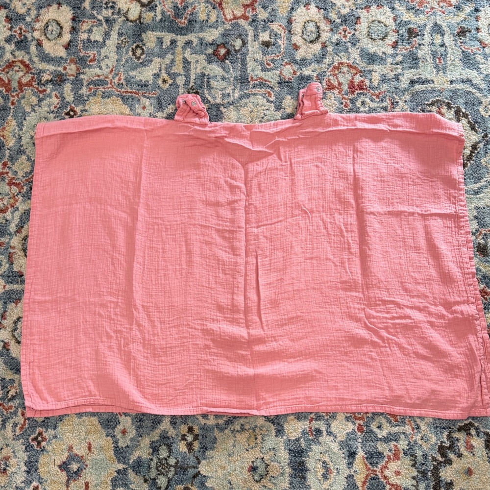 Comfy Cubs Car Seat Cover Baby Infant Pink Muslin Bamboo Gauze Boho EUC